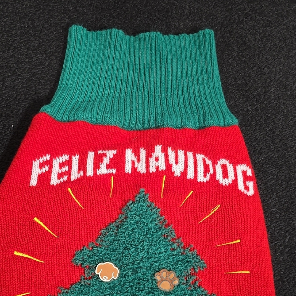Festive Dog Sweater with Christmas Tree Design - Picture 3 of 12